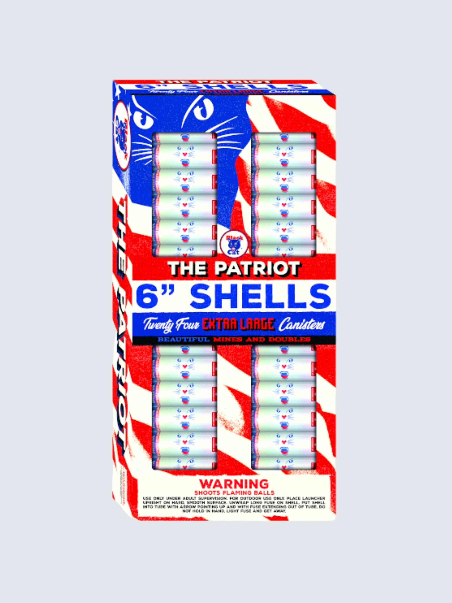 The Patriot | 36 Break Artillery Shell by Black Cat Fireworks -Shop Online for XX-tra Large Canister Kit™ at Elite Fireworks!