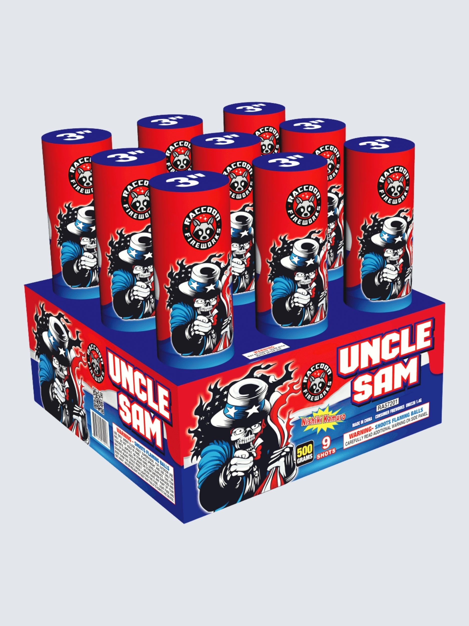Uncle Sam - Supreme Power | 18 Shot NOAB Box Kit™ by Raccoon Fireworks -Shop Online for NOAB Cake at Elite Fireworks!